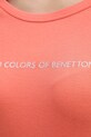 Бавовняний лонгслів United Colors of Benetton 3GA2E16G0 помаранчевий