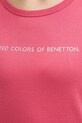 Бавовняний лонгслів United Colors of Benetton 3GA2E16G0 рожевий