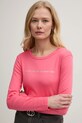Одяг Бавовняний лонгслів United Colors of Benetton 3GA2E16G0 рожевий