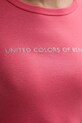 Бавовняний лонгслів United Colors of Benetton рожевий 3GA2E16G0