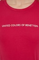 Βαμβακερή μπλούζα με μακριά μανίκια United Colors of Benetton ροζ 3GA2E16G0