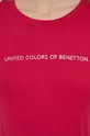 rosa United Colors of Benetton top a maniche lunghe in cotone