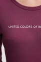 Памучна блуза с дълги ръкави United Colors of Benetton 3GA2E16G0 виолетов