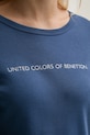 United Colors of Benetton longsleeve din bumbac 3GA2E16G0 bleumarin