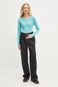 Бавовняний лонгслів United Colors of Benetton 3GA2E16G0 бірюзовий SS25