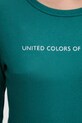 Bombažna majica z dolgimi rokavi United Colors of Benetton 3GA2E16G0 turkizna