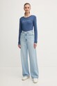 United Colors of Benetton longsleeve bawełniany 3GA2E16G0 niebieski AW25
