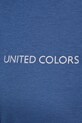 Bavlnené tričko s dlhým rukávom United Colors of Benetton 3GA2E16G0 modrá