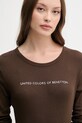 United Colors of Benetton longsleeve din bumbac maro 3GA2E16G0