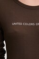 United Colors of Benetton longsleeve din bumbac 3GA2E16G0 maro