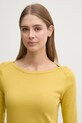 United Colors of Benetton longsleeve din bumbac galben 3GA2E16A1