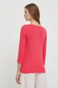 Βαμβακερή μπλούζα με μακριά μανίκια United Colors of Benetton ροζ