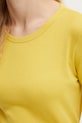 Βαμβακερή μπλούζα με μακριά μανίκια United Colors of Benetton 3GA2E16F9 κίτρινο