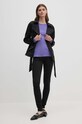 United Colors of Benetton longsleeve din bumbac 3GA2E16F9 violet AW25