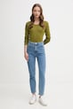 United Colors of Benetton longsleeve din bumbac 3GA2E16F9 verde AW25