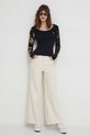 Desigual longsleeve 24SWTKAC negru SS24
