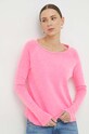 American Vintage longsleeve din bumbac roz SON31GE24