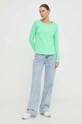 Βαμβακερή μπλούζα με μακριά μανίκια American Vintage T-SHIRT ML COL BATEAU SON31GE24 πράσινο SS24