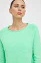 Βαμβακερή μπλούζα με μακριά μανίκια American Vintage T-SHIRT ML COL BATEAU πράσινο SON31GE24