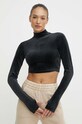 adidas Originals longsleeve welurowy czarny IT9660