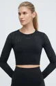 crna Majica dugih rukava za trening Calvin Klein Performance Ženski