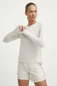 beżowy Reebok longsleeve treningowy Active Collective Chill+ Dreamblend