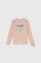 Guess longsleeve dziecięcy aplikacja różowy J2YI50.K6YW1.PPYH