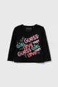 czarny Guess longsleeve dziecięcy Dziewczęcy