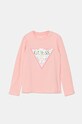 Dětské tričko s dlouhým rukávem Guess s elastanem růžová K4RI30.K6YW1.PPYH