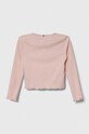 Tommy Hilfiger longsleeve dziecięcy KG0KG07595.104.122.PPYH różowy SS24
