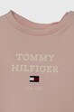 Fete Tommy Hilfiger longsleeve bebelusi KN0KN01760.G.PPYH roz