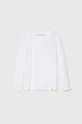 bijela Dječja majica dugih rukava Abercrombie & Fitch Za djevojčice