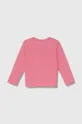 Otroška bombažna majica z dolgimi rokavi United Colors of Benetton roza