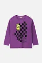 vijolična Otroška dolga majica Coccodrillo Dekliški