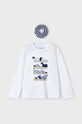 Mayoral longsleeve din bumbac pentru copii 3092.6E.Mini.PPYH albastru SS24