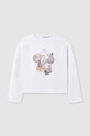 Mayoral longsleeve din bumbac pentru copii print alb 6016.8C.Junior.PPYH