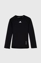 Dětské tričko s dlouhým rukávem adidas s elastanem černá IJ5629
