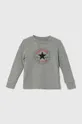 γκρί Βαμβακερή μπλούζα με μακριά μανίκια Converse Παιδικά