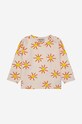 Бавовняний лонгслів для немовлят Bobo Choses 124AB014 бежевий SS24