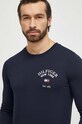 Памучна блуза с дълги ръкави Tommy Hilfiger MW0MW34252 тъмносин SS24