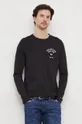 czarny Tommy Hilfiger longsleeve bawełniany Męski