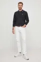 Bavlnené tričko s dlhým rukávom Pepe Jeans čierna