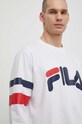 Бавовняний лонгслів Fila Luohe білий FAM0669