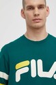 Бавовняний лонгслів Fila Luohe зелений FAM0669
