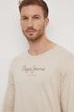 Pepe Jeans t-shirt bawełniany Eggo beżowy PM508209