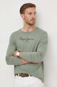 Bavlněné tričko Pepe Jeans EGGO LONG N zelená PM508209