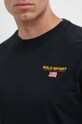Βαμβακερή μπλούζα με μακριά μανίκια Polo Ralph Lauren 710814128 μαύρο
