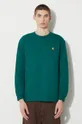 зелен Памучна блуза с дълги ръкави Carhartt WIP Longsleeve Chase T-Shirt Чоловічий