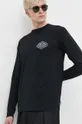 Bombažna majica z dolgimi rokavi Billabong črna