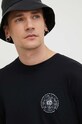 Бавовняний лонгслів Billabong BILLABONG X CORAL GARDENERS чорний ABYZT02338